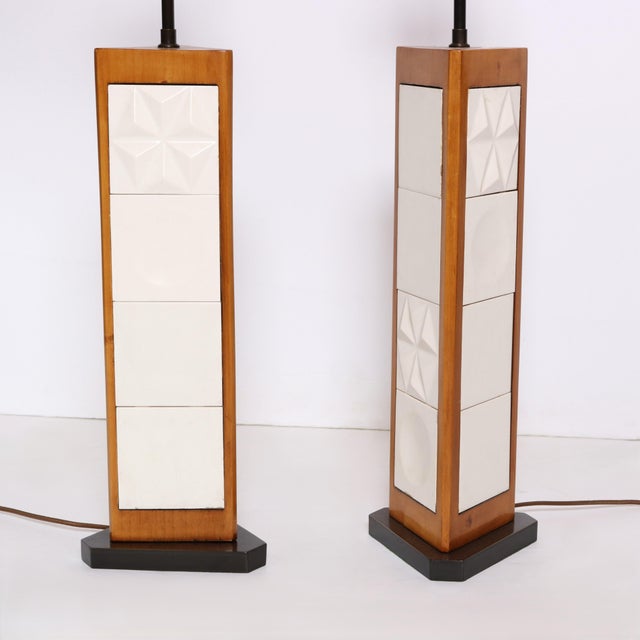 Brown 1960s George Nelson Modernist Table Lamps - a Pair For Sale - Image 8 of 18