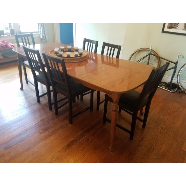 Ethan Allen Vintage Maple Expandable Dining Table Chairish