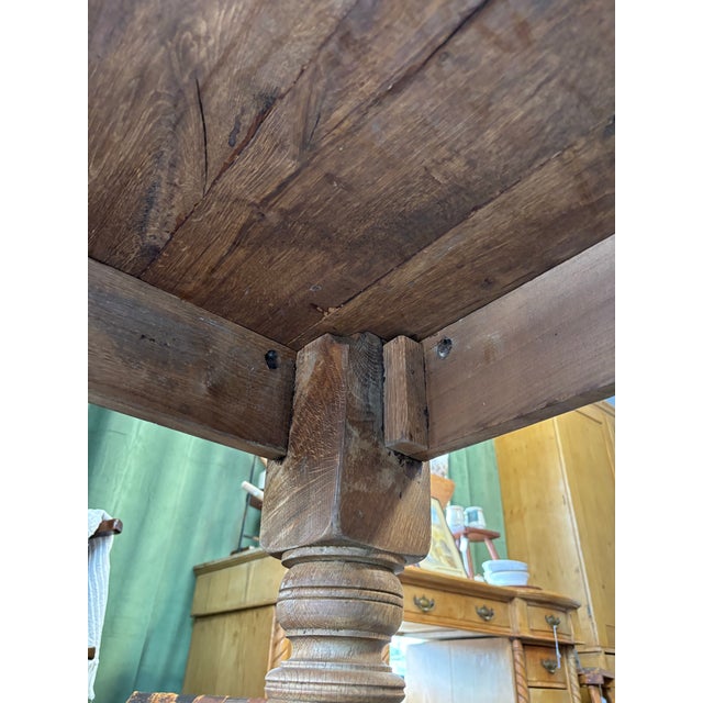 19th Century English Oak Dining Table For Sale - Image 11 of 11