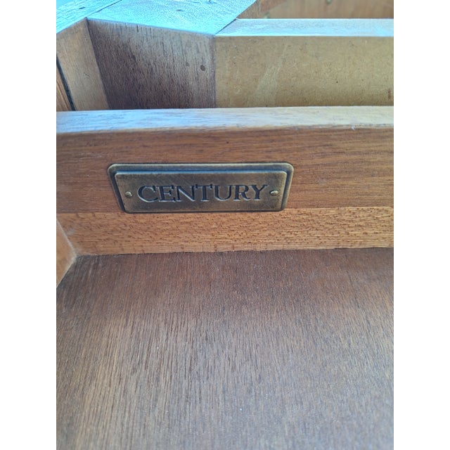 1990s Marble Top Empire Style Center Table, Gilt Decorated Scroll Work by Century Furniture Company For Sale - Image 10 of 14