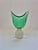 Mid-Century Modern Pairpoint Italy Mid Century Blown Glass Vase Emerald Green Controlled Bubble Base For Sale - Image 3 of 12