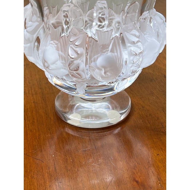Vintage Lalique Dampierre Sparrow Footed Vase For Sale - Image 10 of 11