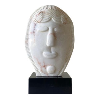Abstract Marble Face Sculpture For Sale