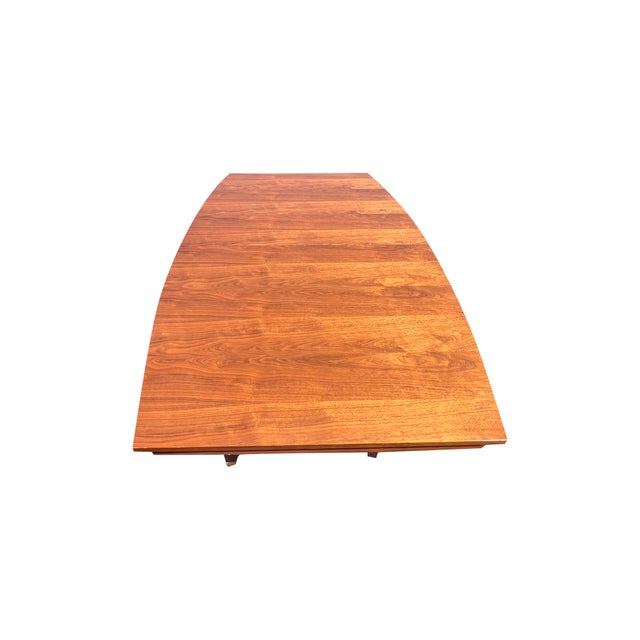 Vintage Broyhill Brasilia Style Dining Table With Two Leaves Mid Century Modern Design For Sale In New York - Image 6 of 7