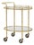 French Midcentury Brass Two-Tiered Oval Cart with Glass Shelves and Casters For Sale