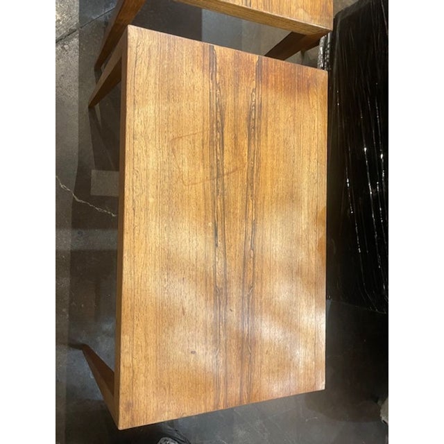 Brown Pair of Dutch MCM Oak Side Tables For Sale - Image 8 of 8