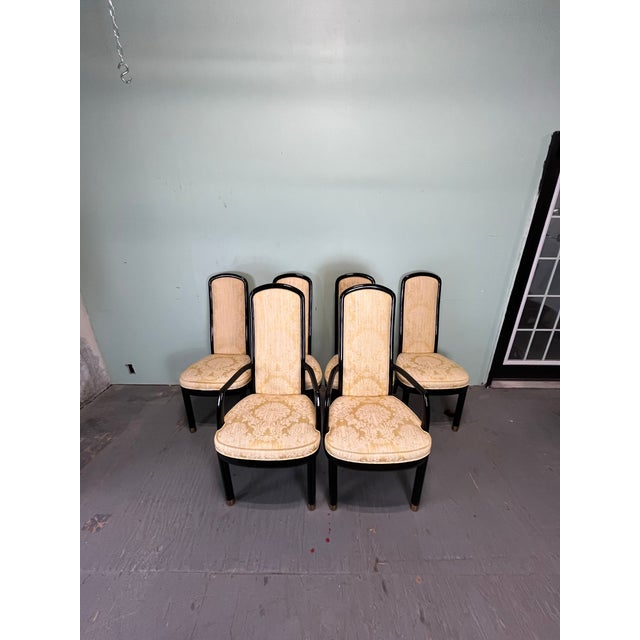 Mid 20th Century Henredon Scene 3 Lacquer Dining Chairs Set of 8 For Sale - Image 5 of 12