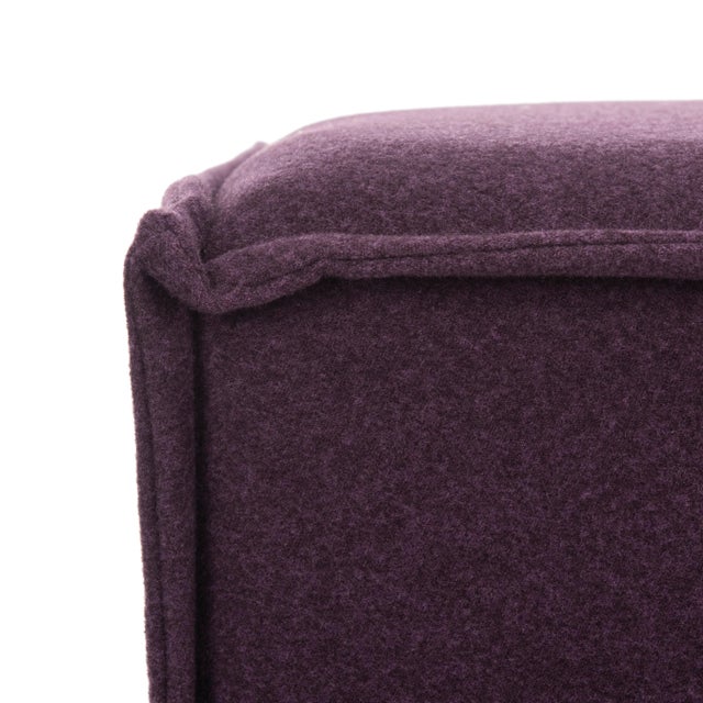Modern Modern Pouf in Plum For Sale - Image 3 of 7