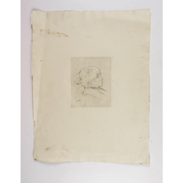 Portraiture Late 19th Century Renoir Dry Point Etching For Sale - Image 3 of 3