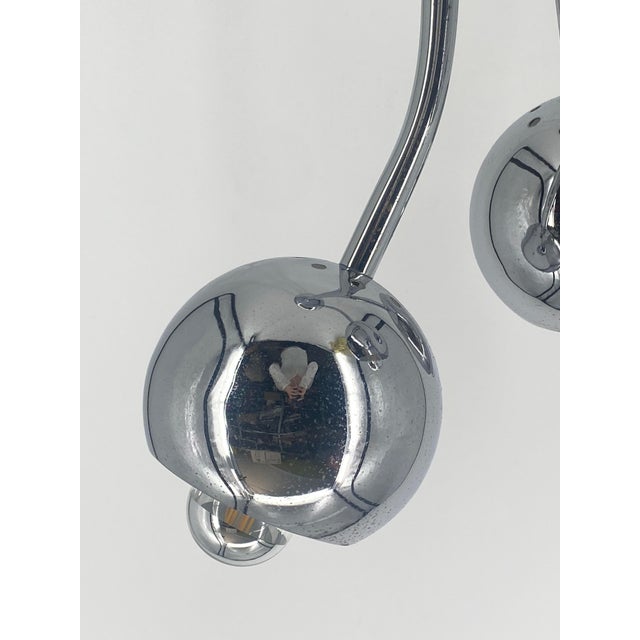 Space Age Chrome-Plated 3-Light Ceiling Lamp, Italy, 1980s For Sale - Image 14 of 18