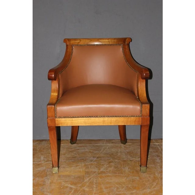 Cherry and Leather Desk Chair from Epoch For Sale - Image 5 of 11