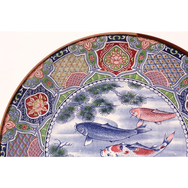 Japanese Large Hand Painted Koi Fish Plate Chairish