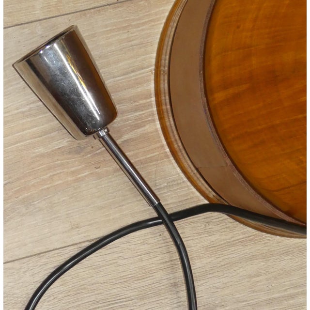 J.T. Kalmar Glass Hanging Lamp with Leather from J.T. Kalmar, 1970s For Sale - Image 4 of 8