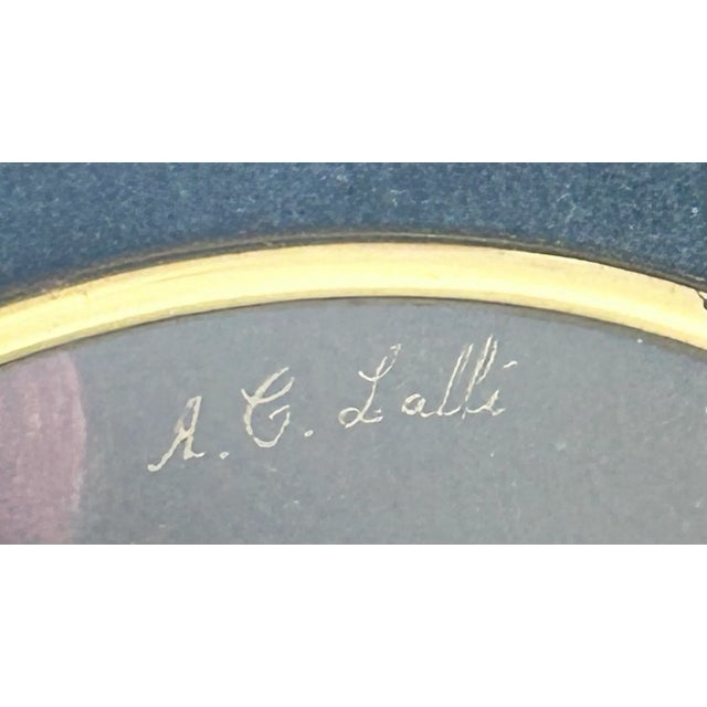 Blue Antique Signed A. Corsi Lalli Miniature Portrait of a Woman, Gilt Frame For Sale - Image 8 of 12