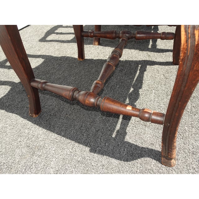 Pair of Antique French Provincial Style Ornate Carved Rush Seat Side Chairs For Sale - Image 16 of 17