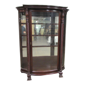 Mid 20th Century Spanish Revival Greek Key Curio Cabinet