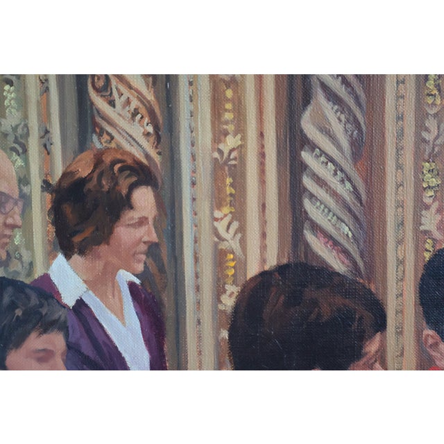Late 20th Century Frank Cannas Large Signed Original First Communion Procession Oil on Linen, Framed For Sale - Image 11 of 18