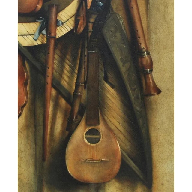 Francesca Strino, Italian Still Life of Musical Instruments, Oil on Canvas, Framed For Sale - Image 3 of 7
