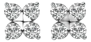 10K White Gold 1/2 Cttw Lab Grown Diamond Snowflake Stud Earrings