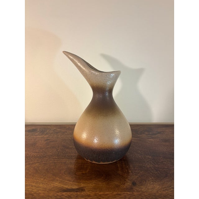 Mid 20th Century Mid Century Modern Studio Pottery Pitcher, Sculptural Sand Glaze Vessel For Sale - Image 5 of 7