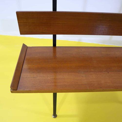 Wood Metal and Wood Coat Rack with Hooks and Shelf For Sale - Image 7 of 11