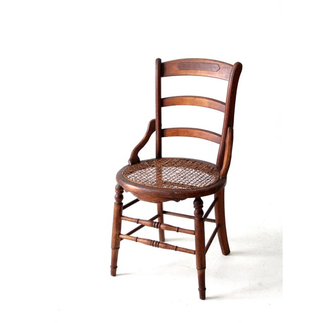 Antique Victorian Cane Seat Chair For Sale - Image 4 of 12