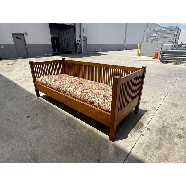 1990s Stickley Craftsman Spindle Back Sofa For Sale - Image 11 of 14