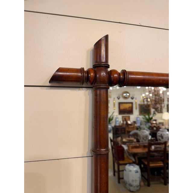 Antique Faux Bamboo Mirror For Sale In Nashville - Image 6 of 8