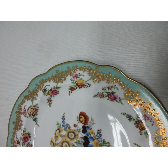 1980s Chelsea House Decorative Floral Design Dining Plate Asian Inspired White For Sale - Image 4 of 9