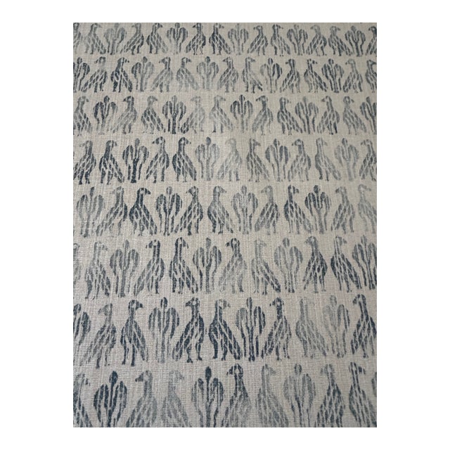 Rose Tarlow Melrose House 8 Yards Paloma Bay Blue/Natural Hemp Fabric For Sale