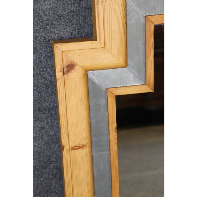 Metal Sarreid Wood and Metal Hollywood Regency Style Mirror For Sale - Image 7 of 7