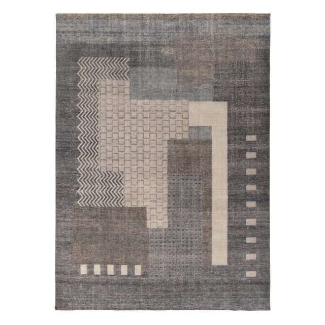 Textile Rug & Kilim’s Blocks Rug in Charcoal, 5x7 For Sale - Image 7 of 7