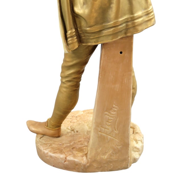 Shot-Enamel Porcelain Musicians from Royal Worcester, 1910s, Set of 2 For Sale - Image 9 of 12