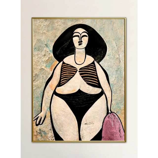 Modern "Beach Day" Figurative Giclee Print on Canvas For Sale - Image 3 of 3