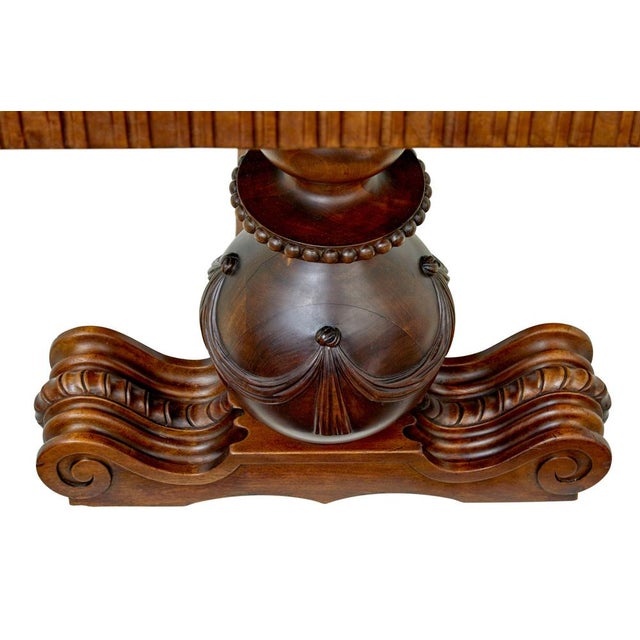 Vintage Scandinavian Carved Walnut Desk, 1920 For Sale - Image 11 of 13