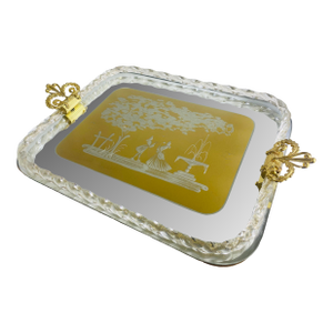 Mid-Century Vintage Italian Marano Hand Blown Glass Dresser Tray.