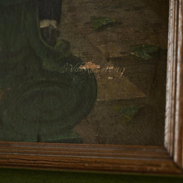 Green G. Van Rampelberg, Weightful Discussion, Oil on Panel, Belgium, 1920s, Framed For Sale - Image 8 of 11