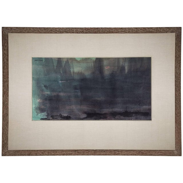 Murray Hantman, Night Rays, Abstract Expressionist Watercolor, 1962 For Sale