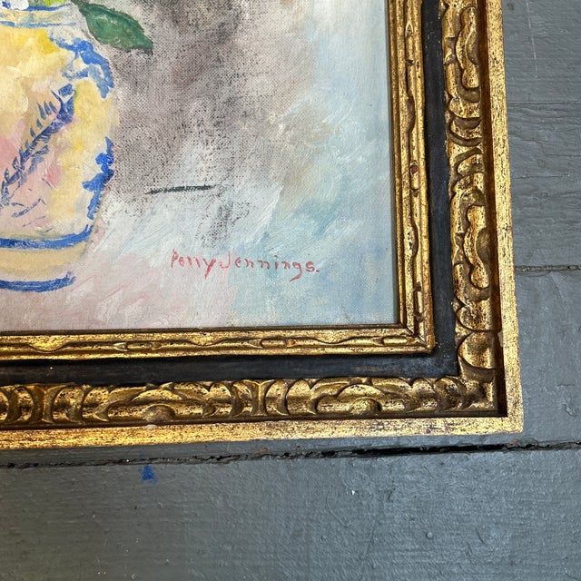 Abstract 1970’s Original Abstract Impressionist Floral Still Life Painting For Sale - Image 3 of 4