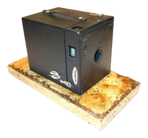 Kodak No. 3 Brownie Box Camera on Travertine Base Circa 1920
