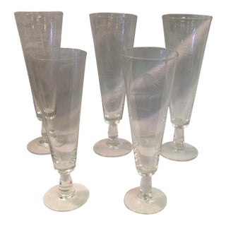 Noritaki Sasaki Wheat Pilsners or Champagne Glasses - Set of 5 For Sale