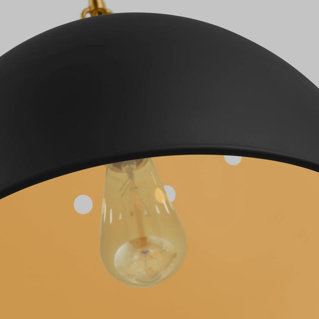 Transitional Thomas O'Brien by Visual Comfort Studio Robbie 1-Light Large Pendant in Midnight Black For Sale - Image 3 of 4