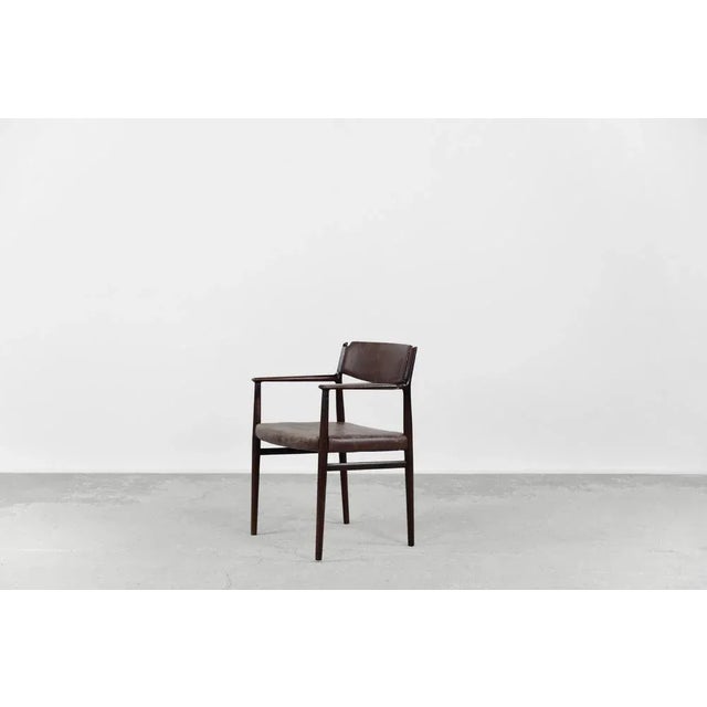 Mid-Century Modern Brown Leather Executive Chair by Arne Vodder, 1960s For Sale - Image 10 of 12