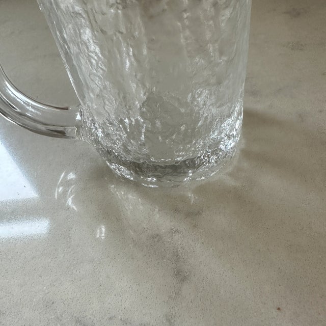 Transparent Vintage Glacier Pattern Frosted Handle Beer Glasses- Set of 3 For Sale - Image 8 of 11