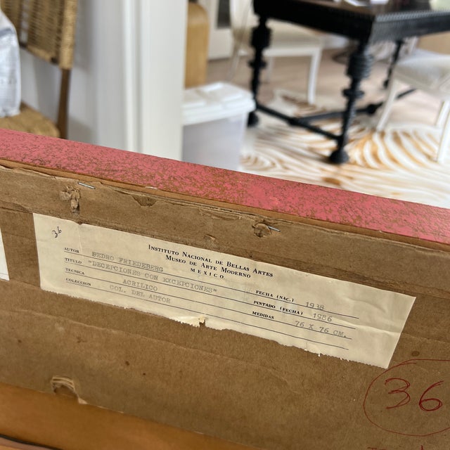 Black Original Signed Pedro Friedeberg Acrylic Unicorn Painting For Sale - Image 8 of 8