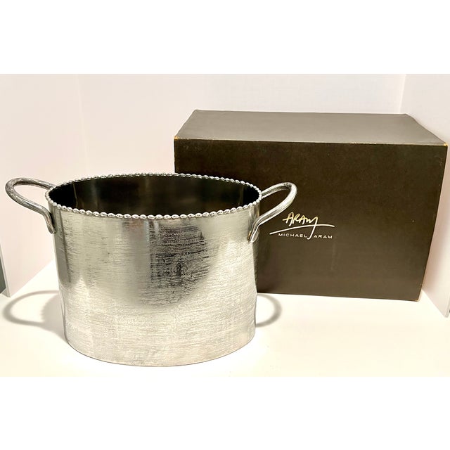Modern Michael Aram Molten Frost Double Cooler Wine/Champagne Chiller With Original Box For Sale - Image 3 of 9
