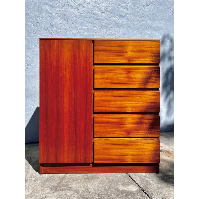 Mid 20th Century Danish Mid 20th Century Modern Teak Highboy Dresser or Gentlemen’s Chest For Sale - Image 5 of 17