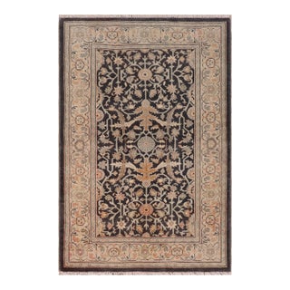 Art Nouveau Charcoal/Tan Wool Rug - 3'1'' X 4'10'' For Sale