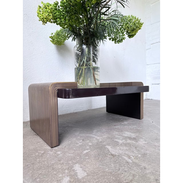 Art Deco Lacquered and Brass Coffee Table, 1950s For Sale - Image 11 of 18