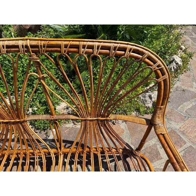 Midcentury Modern Bamboo Rattan Sofa Set, 1960s, Set of 6 For Sale - Image 4 of 9